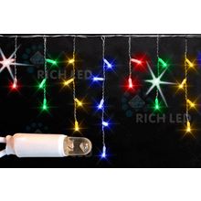 Rich LED RL-i3*0.5F-RW M Уличная светодиодная Бахрома 3x0.5 м, мульти, мерцание, провод резиновый белый