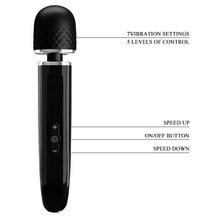 Черный вибратор-жезл Charming Massager Plus - 29 см. (246763)