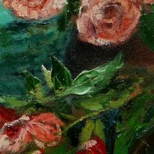 Картина на холсте маслом "Дикие розы благоуханны"