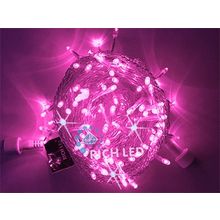 Rich LED RL-S10CF-24V-T V Уличная светодиодная гирлянда Нить 10 м, фиолетовый, мерцание, провод прозрачный