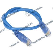 Патч-корд UTP 5e кат. с разъемами RJ-45, 26AWG 0.40мм, CCAW (0.5м), синий [138632]