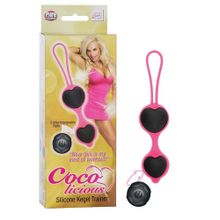 Чёрные вагинальные шарики из силикона Coco Licious Kegel Balls черный с розовым