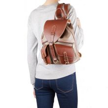 Кожаный рюкзак Пилот оливково-серый