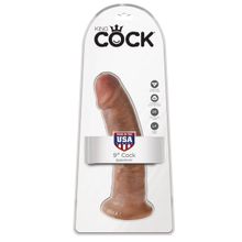 Фаллоимитатор-мулат 9  Cock - 22,9 см. кофейный