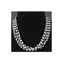 Бусики-Колечки Колье Перламутр, хрусталь "Гротеск" арт.П4159