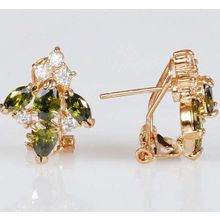 Серьги с перидотом "4 камня"