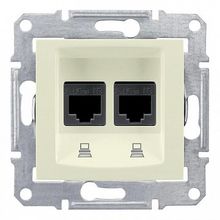 Розетка компьютерная 2xRJ45 Cat.6 SEDNA, бежевый |  код. SDN4800147 |  Schneider Electric