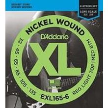 EXL165-6 XL NICKEL WOUND Струны для 6-струнной бас-гитары 6-string Long RLTMB 32-135 D`Addario