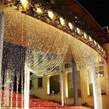 Светодиодный уличный "Занавес" 3x3м 896!!! LED ламп, белый провод, свет свечения Тёплый Белый