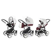Коляска 3 в 1 Esspero Grand Magic (шасси White) - Maroon leatherette
