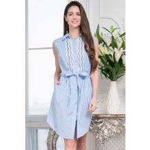 Клетчатое платье-рубашка Tracy с кружевом (р. XL, голубой с белым)