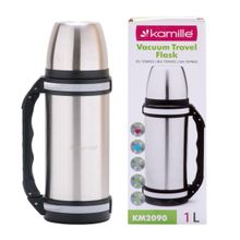 Термос Kamille 1000ml. из нержавеющей стали с ручкой и ремешком