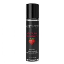 Wicked Лубрикант с ароматом клубники  WICKED AQUA Strawberry - 30 мл.