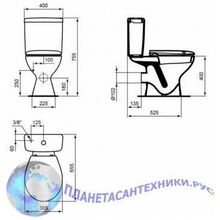 Унитаз с горизонтальным выпуском Vidima Сева Дуо W917361