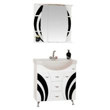 Misty Зеркальный шкаф Каролина 70 L черное стекло