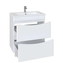 Тумба напольная Sanstar Smile 60 2 ящ, белая (ум-к Квадро 60)