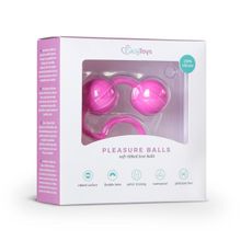 Easy toys Розовые вагинальные шарики с ребрышками Roze Love Balls (розовый)