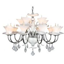 Подвесная люстра OML-774 хром белый хрусталь E14 15*40W 220V арт.OML-77403-15