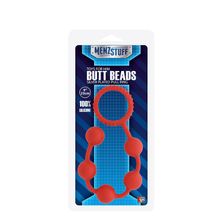 Красная анальная цепочка MENZSTUFF BUTT BEADS - 23 см.