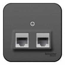 Розетка 2xRJ11+RJ45 Cat.5 BLANCA, антрацит |  код. BLNIA045116 |  Schneider Electric