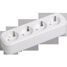 Колодка розеточная   CLASSIC 4-местный, с заземлением, KYP11-16-04-00-Z | код. KYP11-16-04-00-Z |  IEK