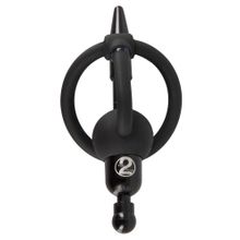 Черный силиконовый дилятор с вибрацией и кольцом PenisPlug with a Glans Ring & Vibration (248084)