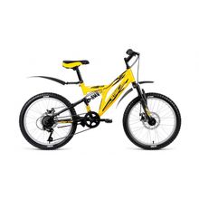 20" ALTAIR MTB FS 2.0 disc 2018 (6ск, двухподвес, сталь, диск.мех, KDSG - RDHG04 KFW660(рама 13", желтый черный матовый)