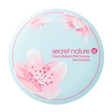 Тональная основа-кушон с экстрактом цветка вишни SPF50+ PA+++ Secret Nature Cherry Blossom Pink Tone up Sun Cushion 20г
