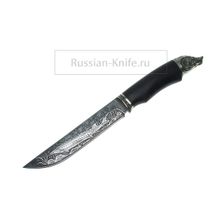 Нож Осетр (сталь ХВ5), травление