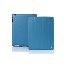 Кожаный чехол JisonCase Smart Leather Case Blue (Голубой цвет) для iPad 2 iPad 3 iPad 4