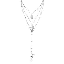 Многослойное колье "Крест и Роза" (арт. 81124-7)