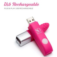 Ярко-розовый вибростимулятор Get Lucky USB Vibrator - 12 см. (ярко-розовый)