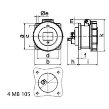 Bals Панельная розетка прямая Bals 13739 400 В 16 А 4 полюса IP67 Quick-Connect серо-красная