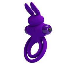 Фиолетовое эрекционное кольцо с вибростимуляцией клитора Vibrant Penis Ring III Фиолетовый
