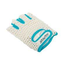 Перчатки для фитнеса STARFIT SU-110 белые голубые р.S