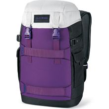 Скейт рюкзак с карманами со стеганым дном с ремнями для скейта Dakine Burnside 24L Pbs цвет фиолетовый серый и черный