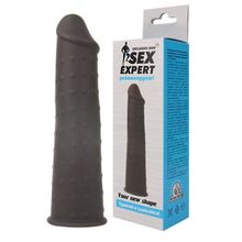 Насадка на пенис реалистик SEX Expert черная 15 см