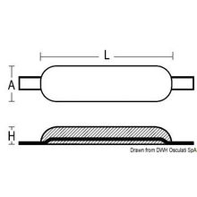 Osculati Magnesium anode to be welded 300 x 80 mm 1.5 kg, 43.908.02