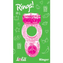 Розовое эрекционное кольцо с вибрацией Rings Ringer