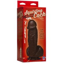 Doc Johnson Фаллоимитатор с имитацией эякуляции The Amazing Squirting Realistic Cock - 16,5 см. (коричневый)