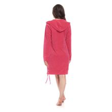 Женский халат на молнии с капюшоном (р. S, розовый)