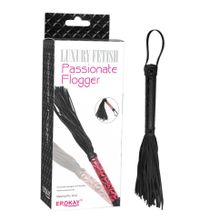 Чёрная многохвостая кожаная плетка Passionate Flogger - 39 см. (39588)