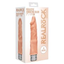 Телесный вибратор-реалистик Vibrating Dildo - 19,5 см.