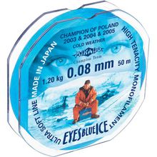 Леска мононить Mikado EYES BLUE ICE 0,16 (25 м) - 3.80 кг.