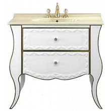 Misty Мебель для ванной Анжелика 100 белая сусальное золото