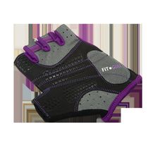 STARFIT Перчатки для фитнеса SU-113, черные фиолетовые серые