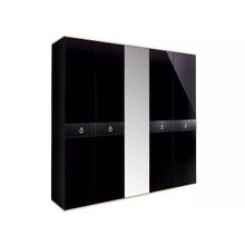 Ярцево Шкаф 5-ти дв. (с зеркалом) для платья и белья Римини Соло РМШ1 5(s) черный серебро ID - 313094