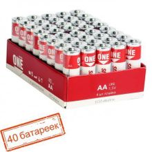Батарейка AA SmartBuy ONE LR6 40 Eco Alkaline, 40шт (SOBA-2A40S-Eco)