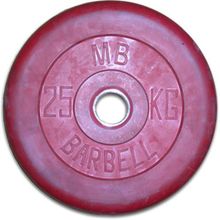 Диск обрезиненный MB Barbell d-51mm 25кг, красный