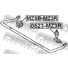 Тяга Стабилизатора | Зад Прав Лев | Mazda 3 Bk 2003-2008 Febest арт. 0523MZ3R